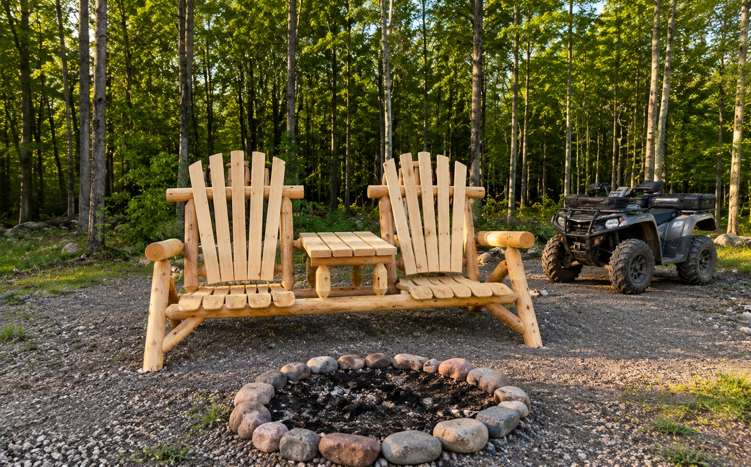 Double Adirondack style chair set