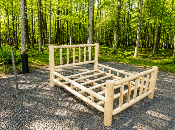 Log bed frame